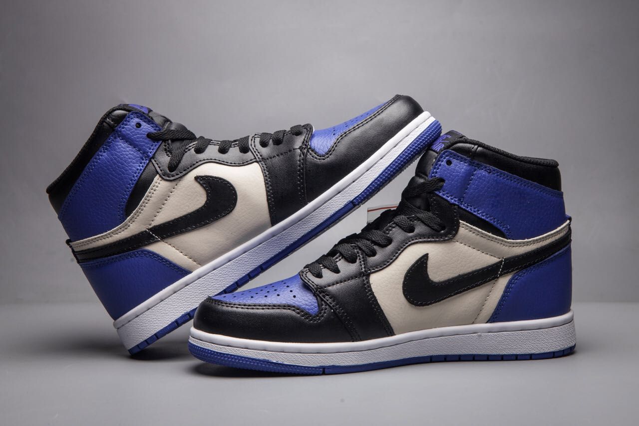 New Air Jordan 1 Toe Black Blue White Shoes